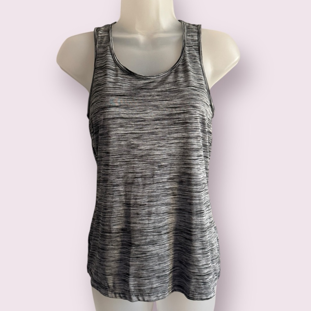 Gray Heathered Racerback Tank Top Active Workout Athletic Size XS